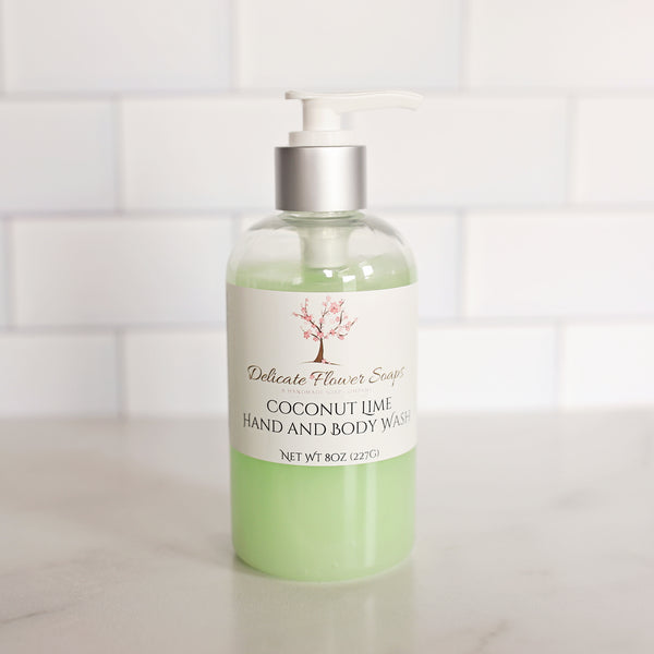 Coconut Lime Hand and Body Wash Delicate Flower Soaps