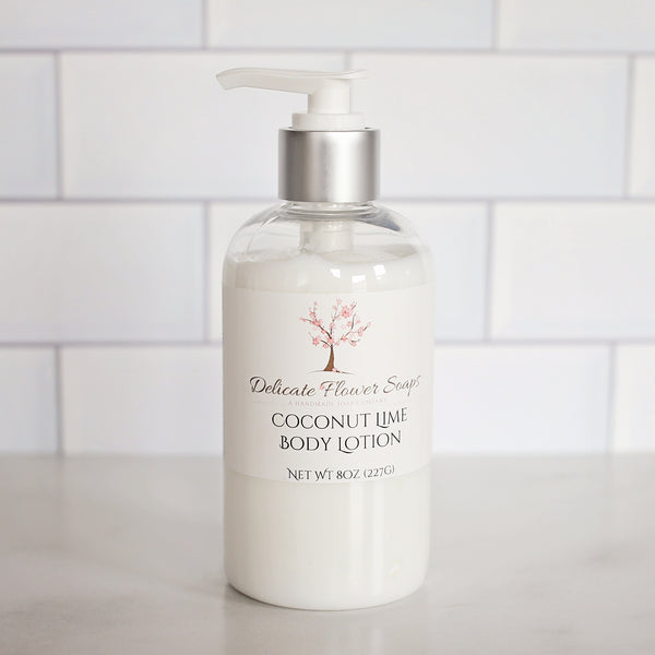 Coconut Lime Body Lotion Delicate Flower Soaps